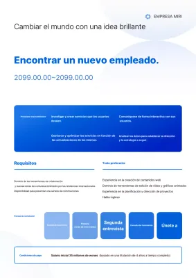 Anuncio de contratación de nuevos empleados de Blue Modern
