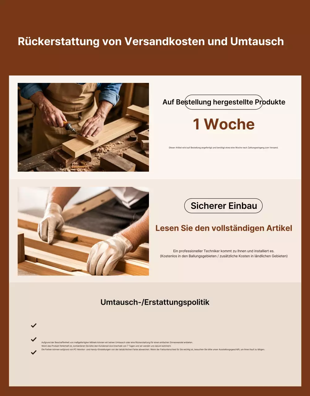 Beige Naturmöbel Anzeige