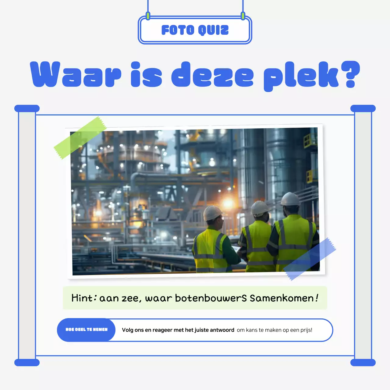 Blauwe moderne industriële quiz