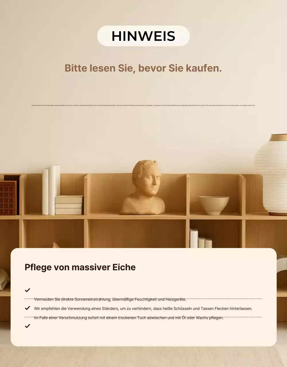 Beige Naturmöbel Anzeige