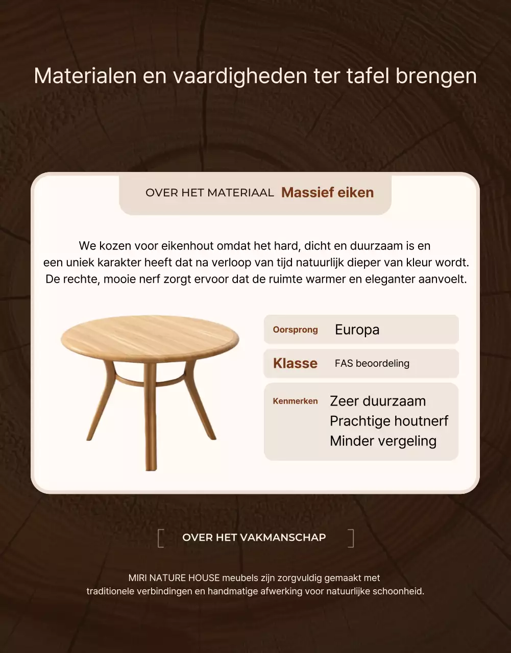 Advertentie voor beige natuurlijke meubels
