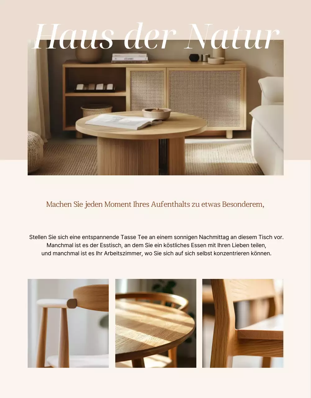 Beige Naturmöbel Anzeige