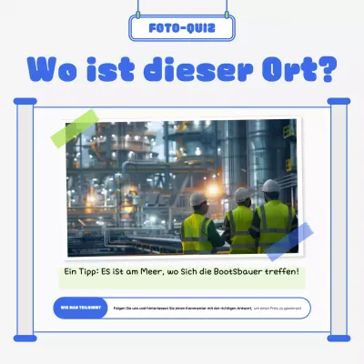 Blaues modernes Industriequiz