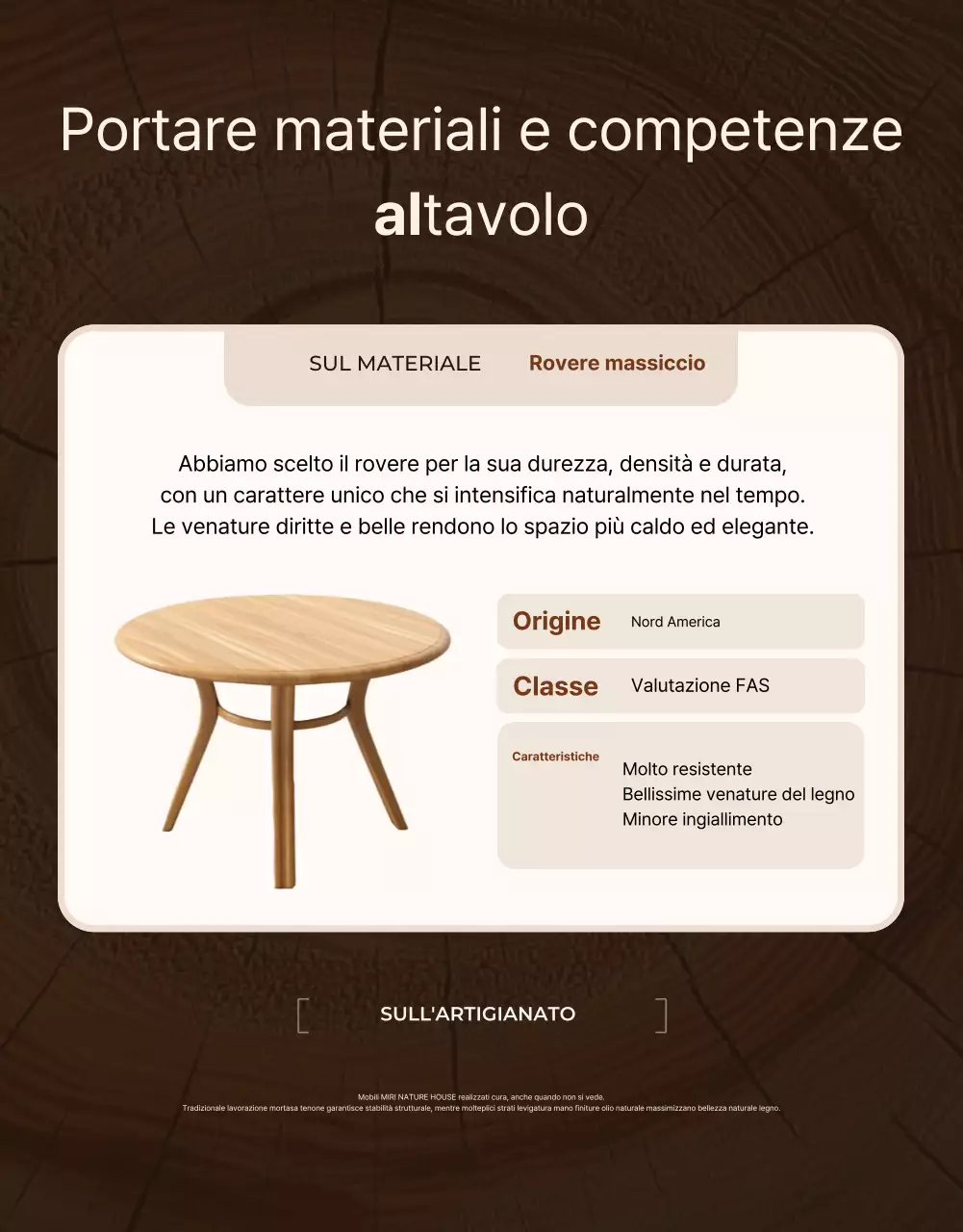 Pubblicità di mobili naturali beige