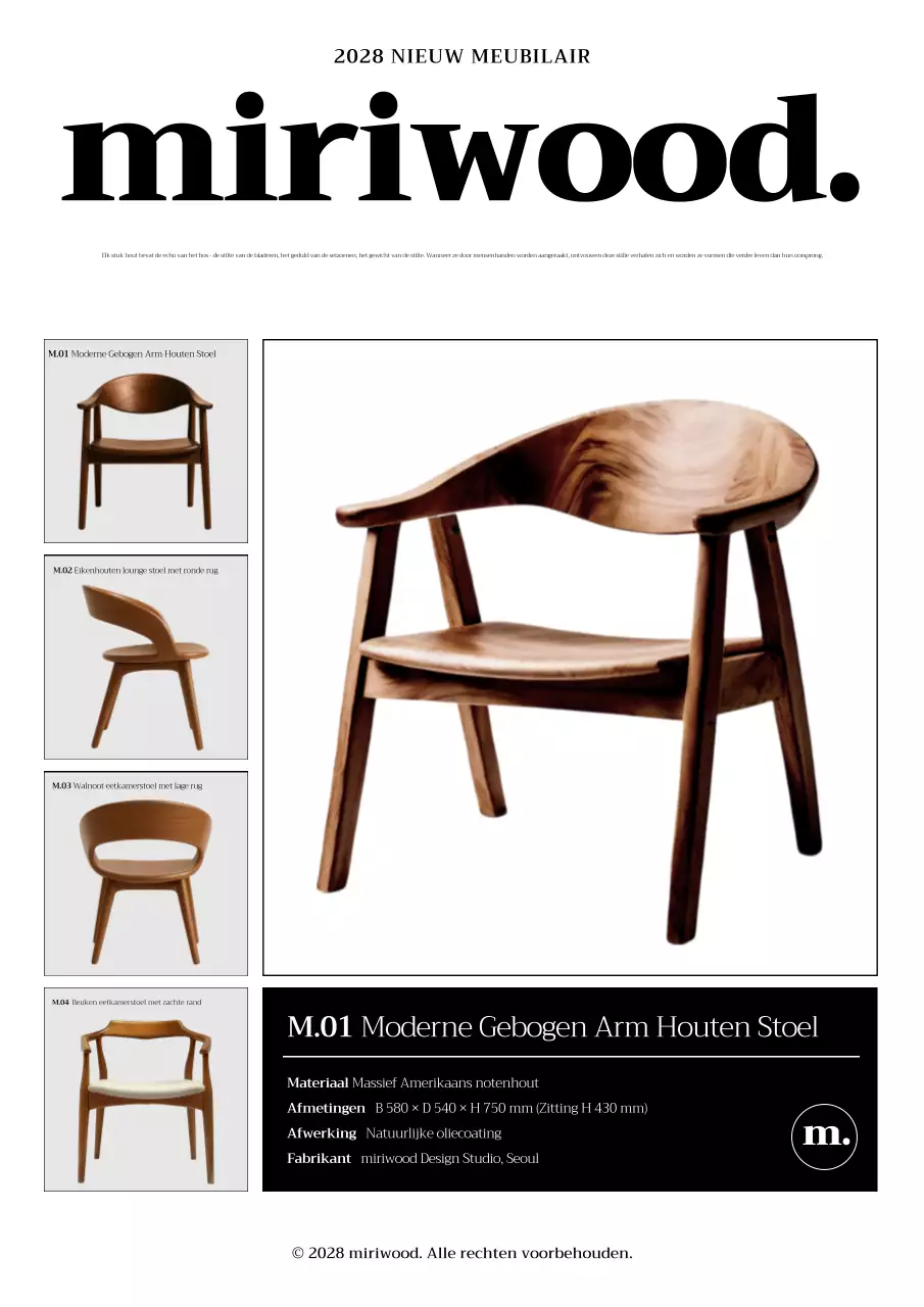 Advertentie voor bruin modern meubilair