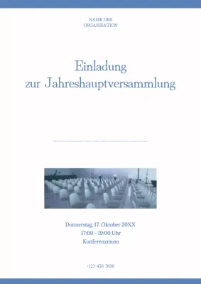 Blaues modernes Meeting-Einladungs-Web-Poster
