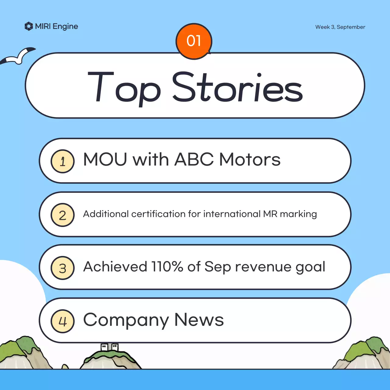 Guia de notícias simples Sky Blue