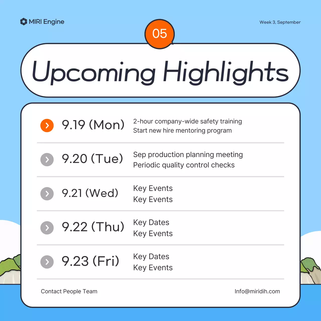 Guia de notícias simples Sky Blue