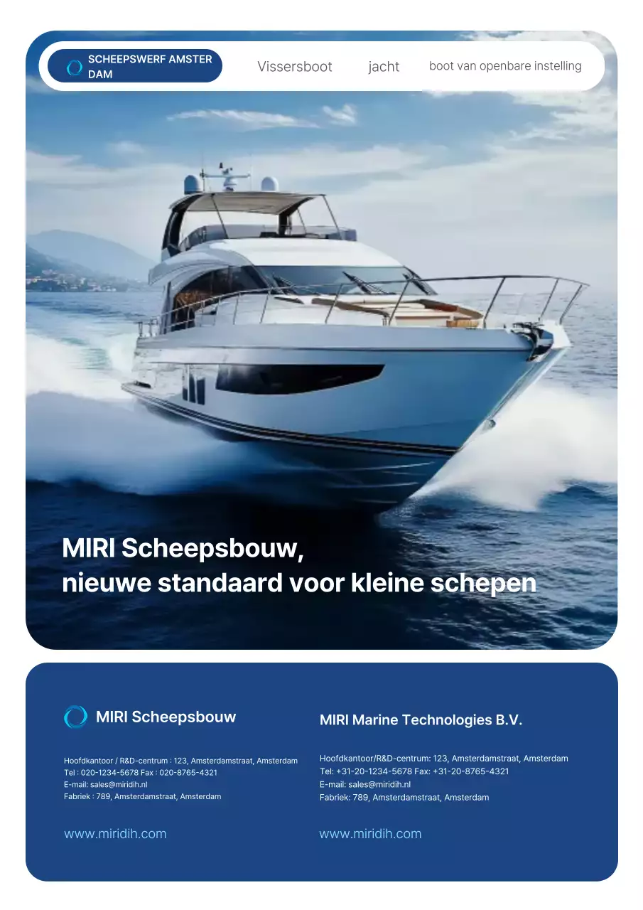 Promotie van blauwe moderne maritieme technologie