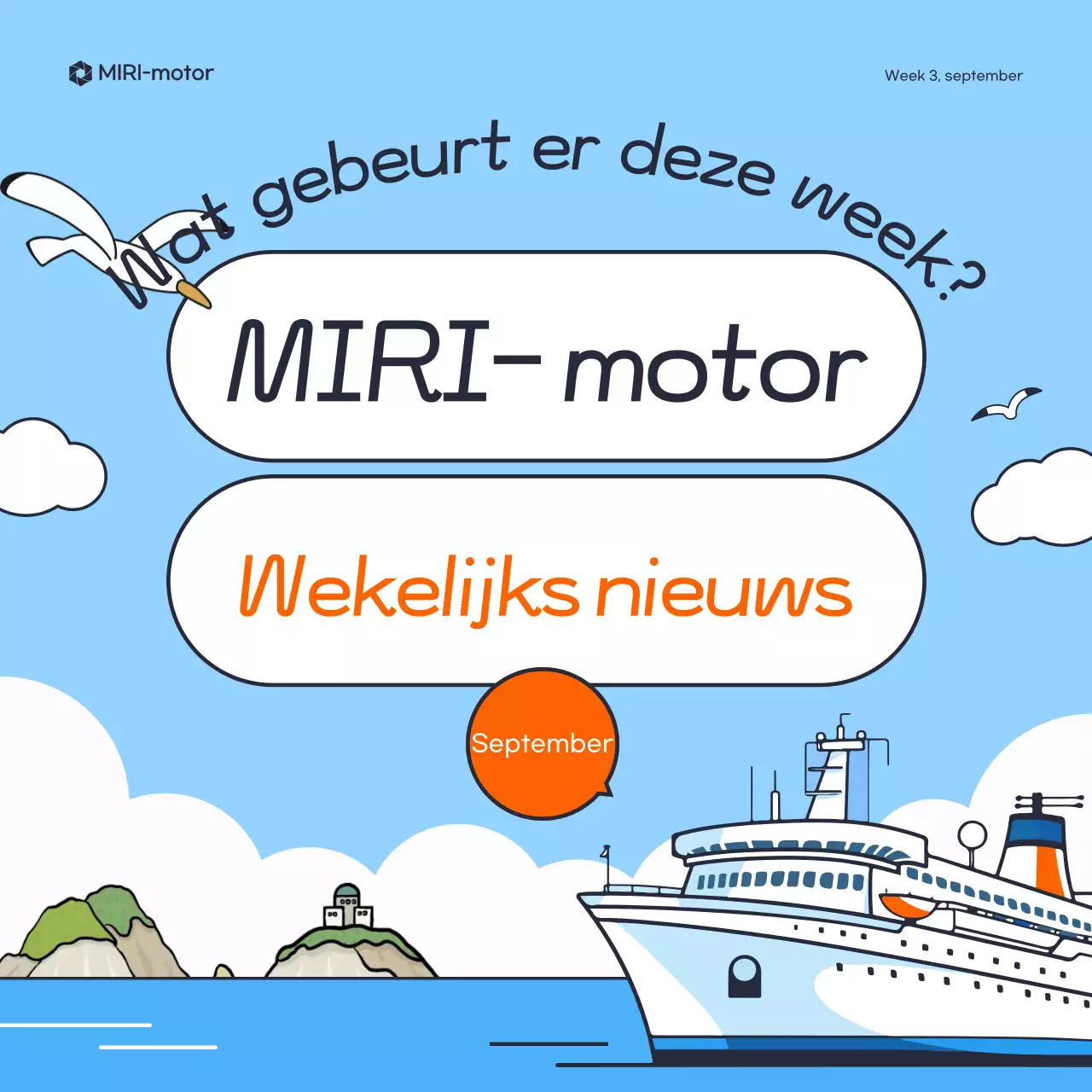 Hemelsblauwe eenvoudige nieuwsgids