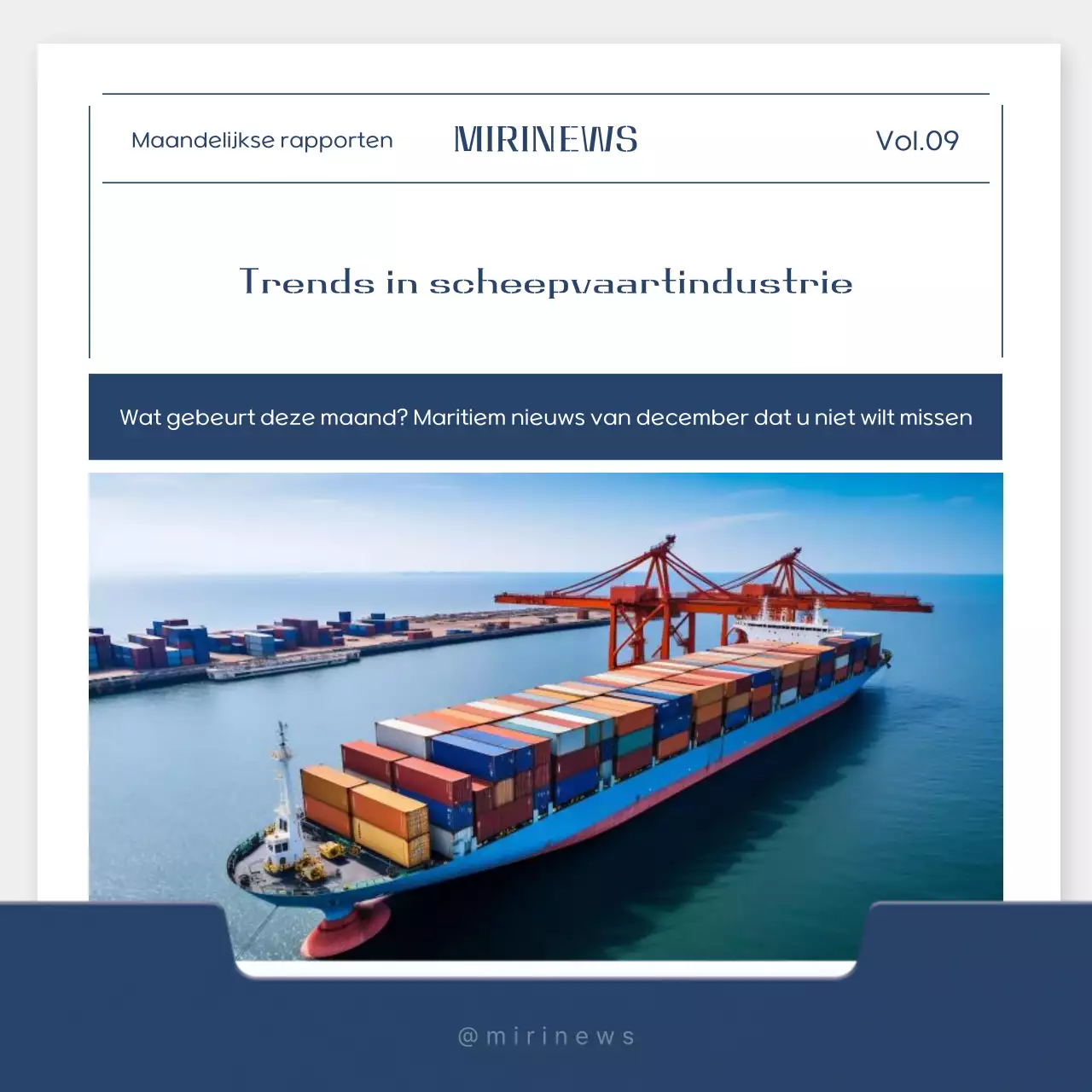 Rapport over de blauwe moderne scheepvaartindustrie