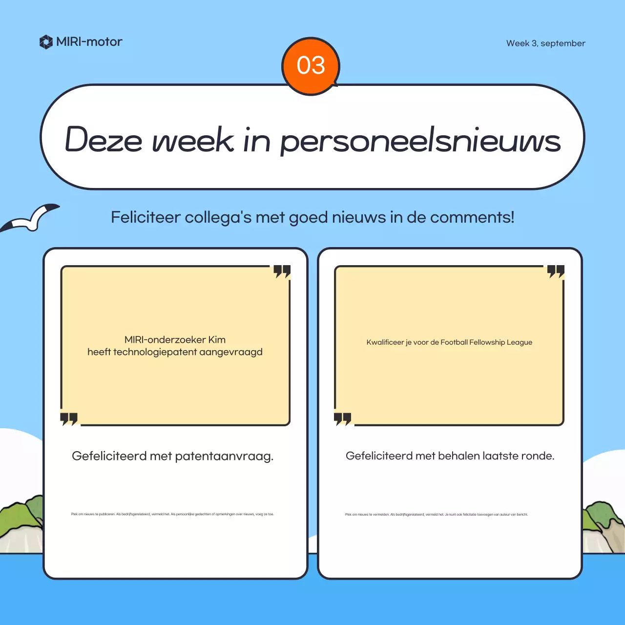 Hemelsblauwe eenvoudige nieuwsgids