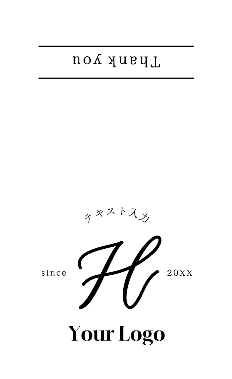 白黒 シンプル ロゴ 名刺 テキスト