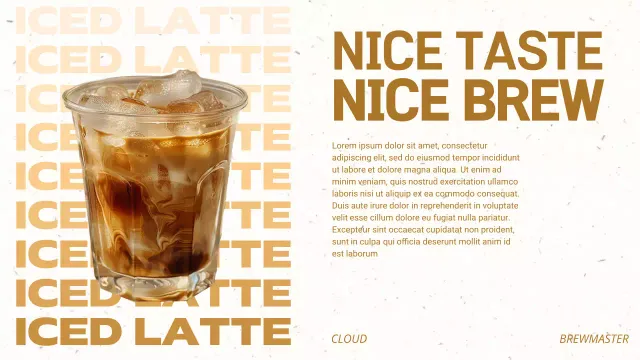 Iklan kopi modern berwarna coklat