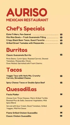 Beige Classic Restaurant Menu Instagram Post