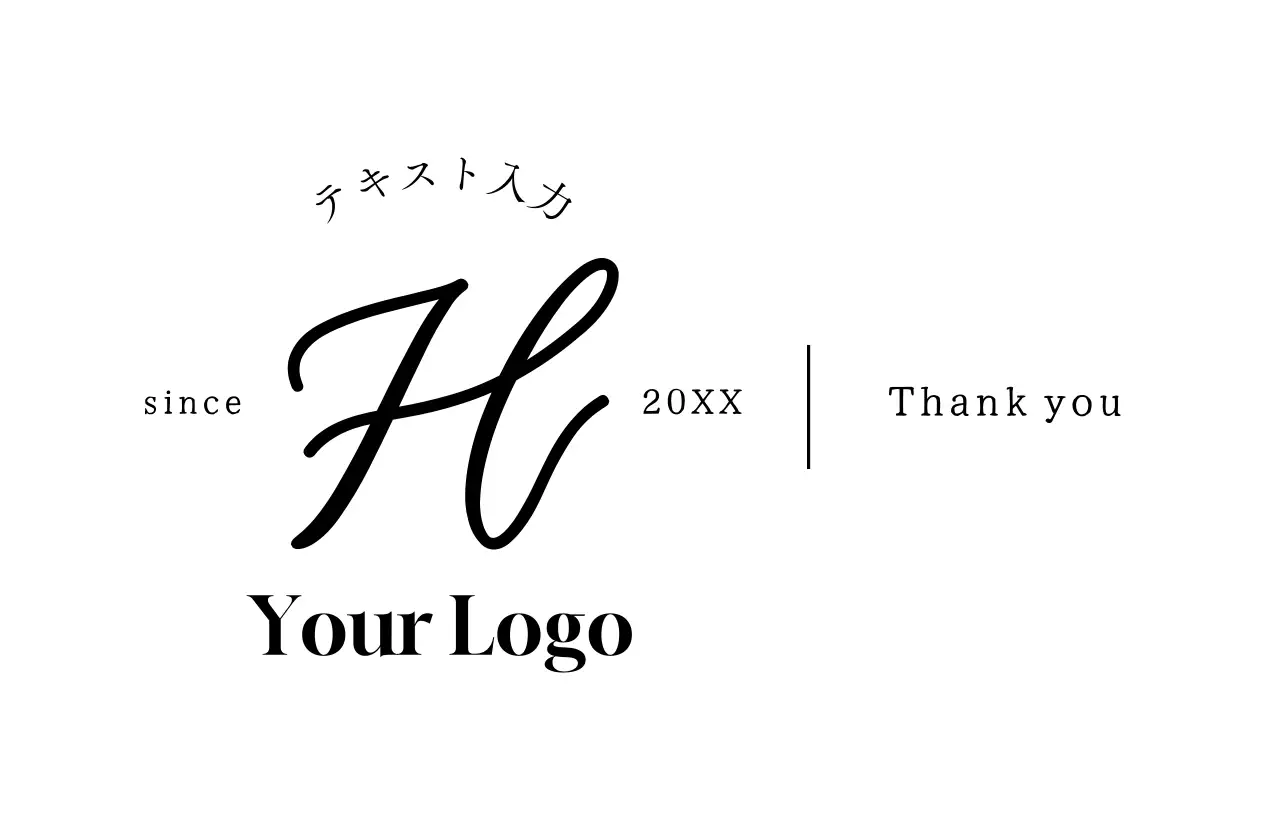 黒 シンプル ロゴ 名刺 テキスト