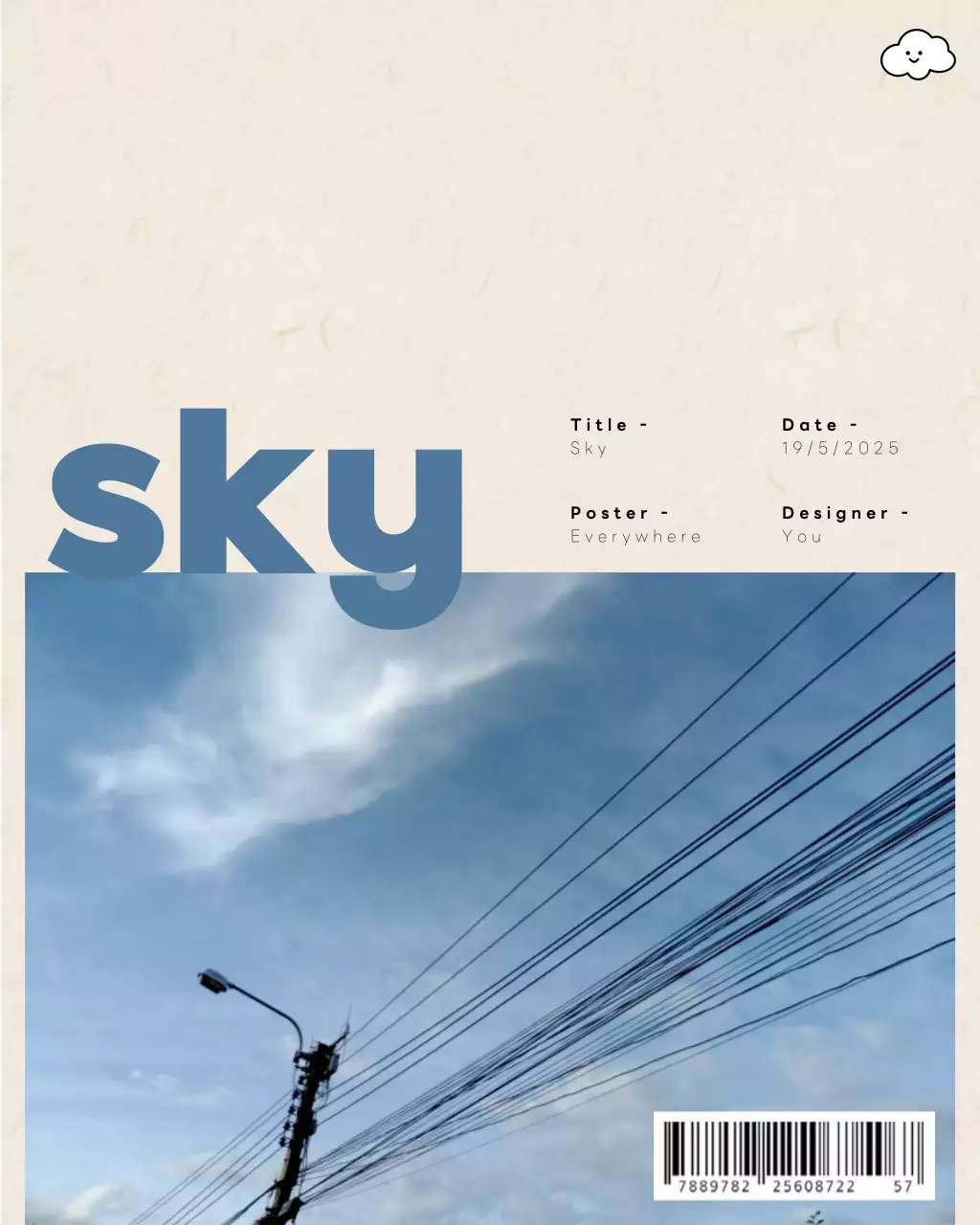 Beige minimal sky poster