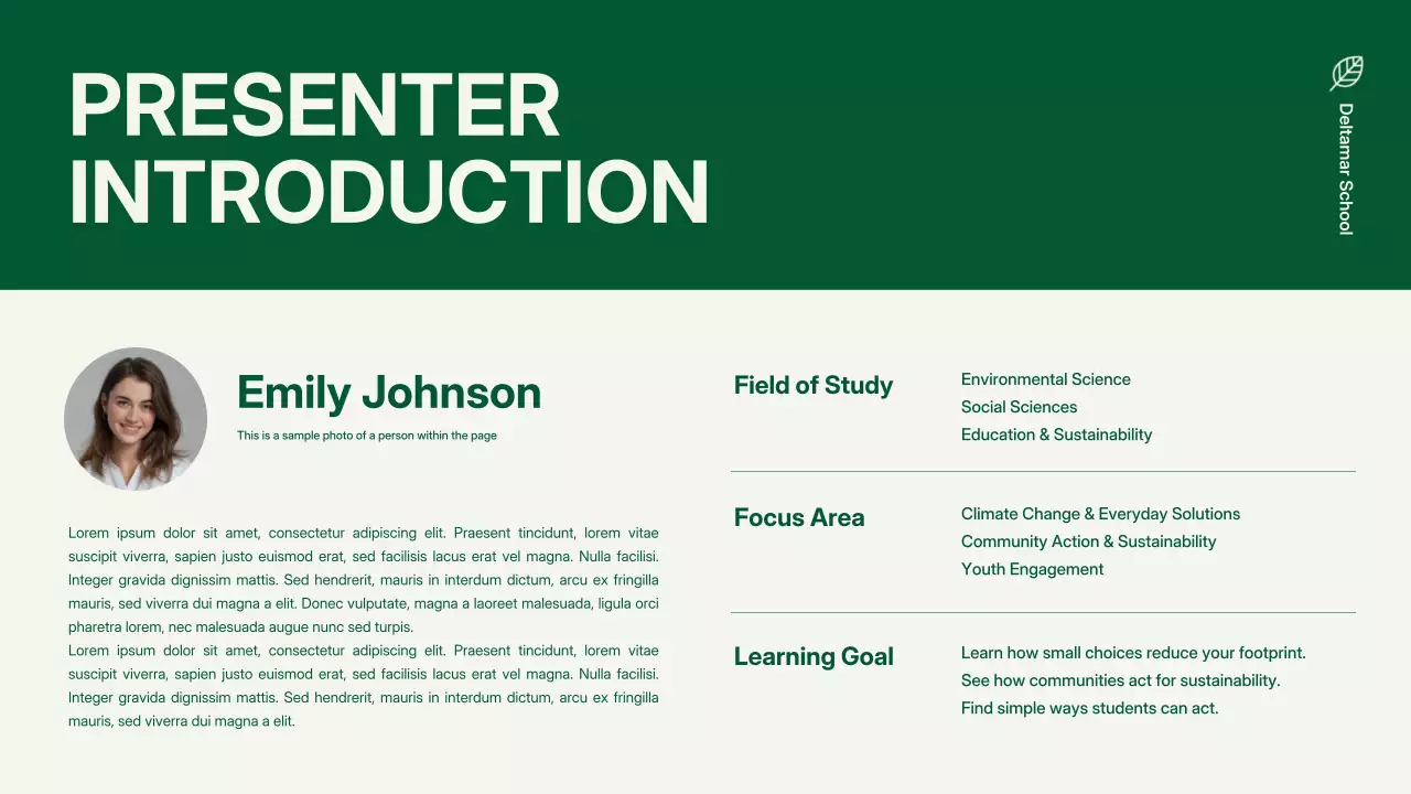 Green Modern Environmental Promotion Presentation