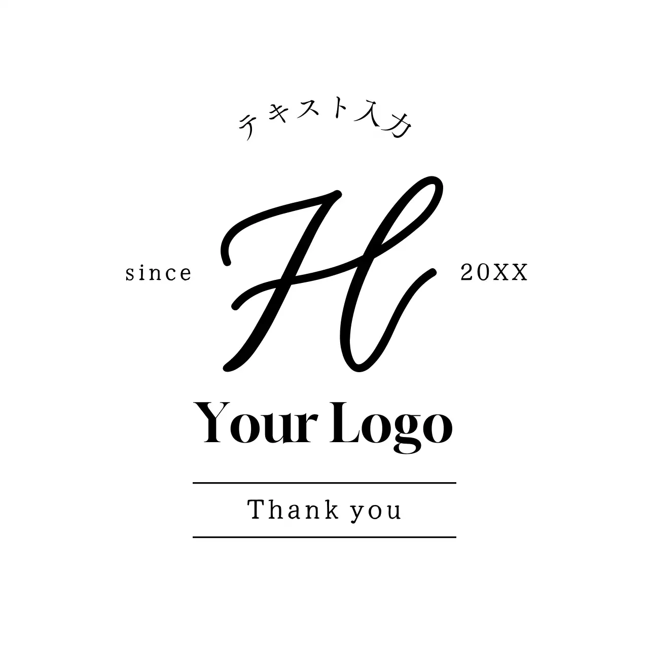 白黒 シンプル ロゴ デザイン テキスト