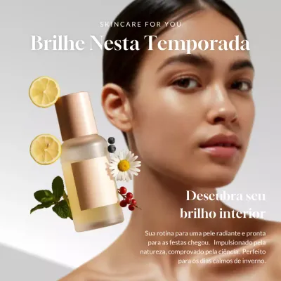 Publicação de promoção de cuidados com a pele modernos bege nas redes sociais
