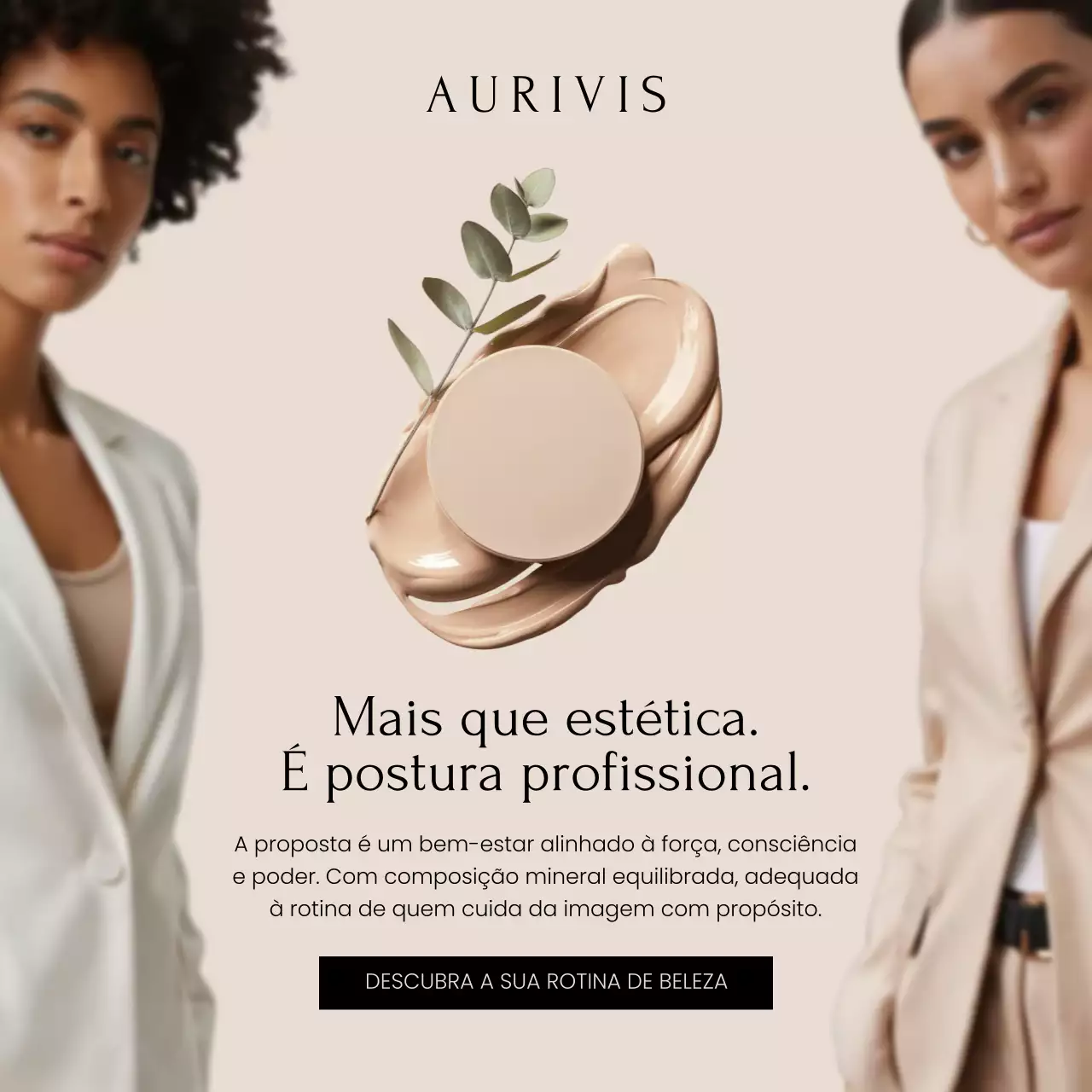 Publicação de promoção de beleza moderna bege nas redes sociais