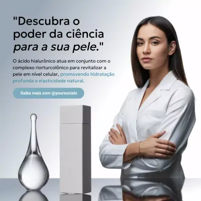 Postagem de mídia social para promoção de cuidados com a pele modernos em cinza