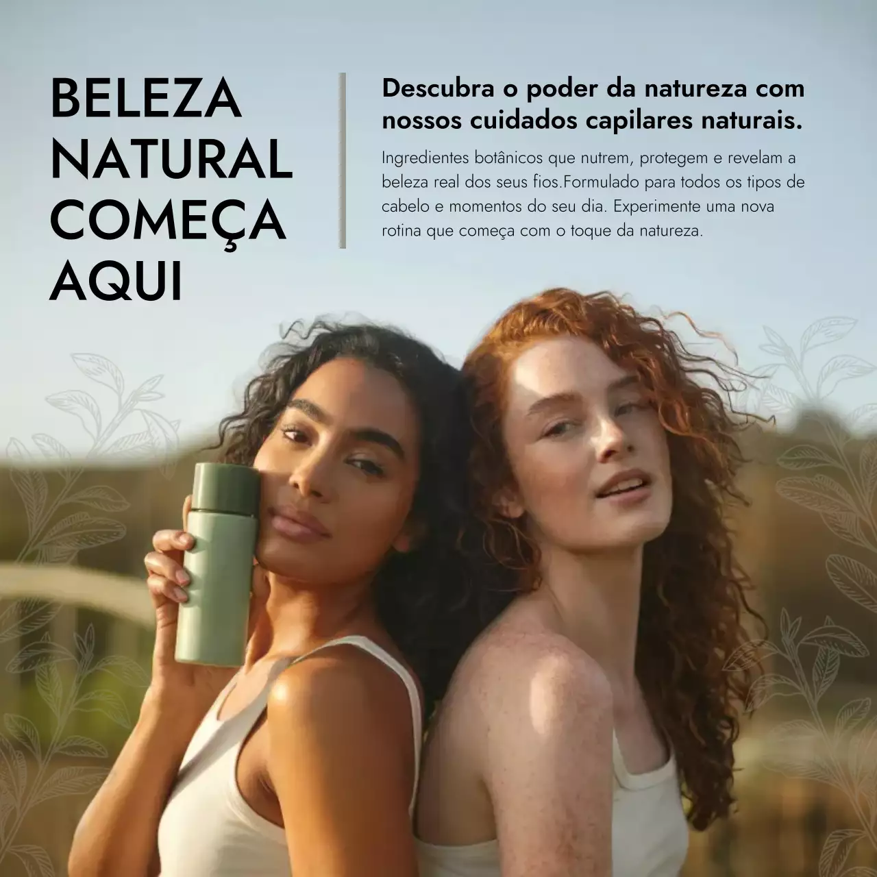 Postagem de mídia social para promoção de produtos para cabelos naturais e verdes