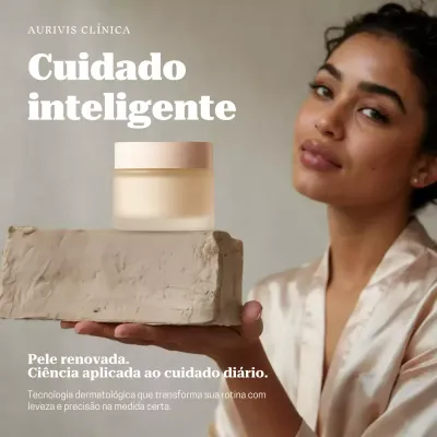 Anúncio de cuidados com a pele elegante bege