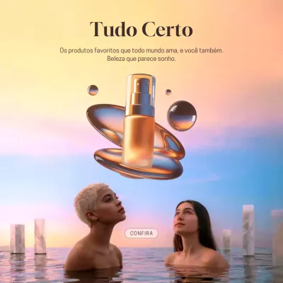 Anúncio de beleza estética pastel