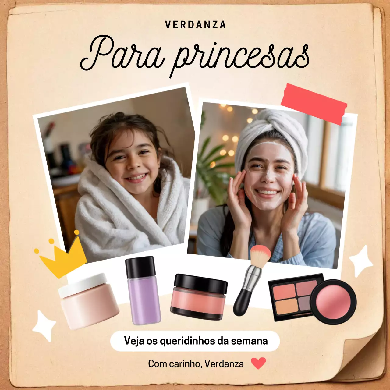 Promoção de beleza vintage bege