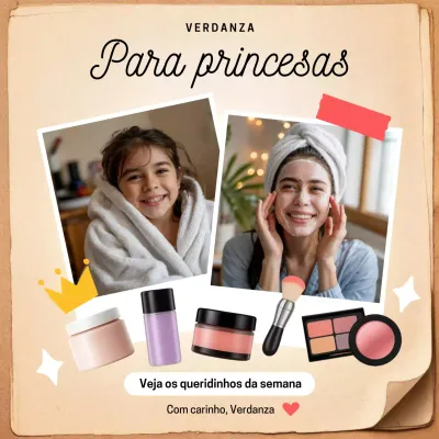 Promoção de beleza vintage bege