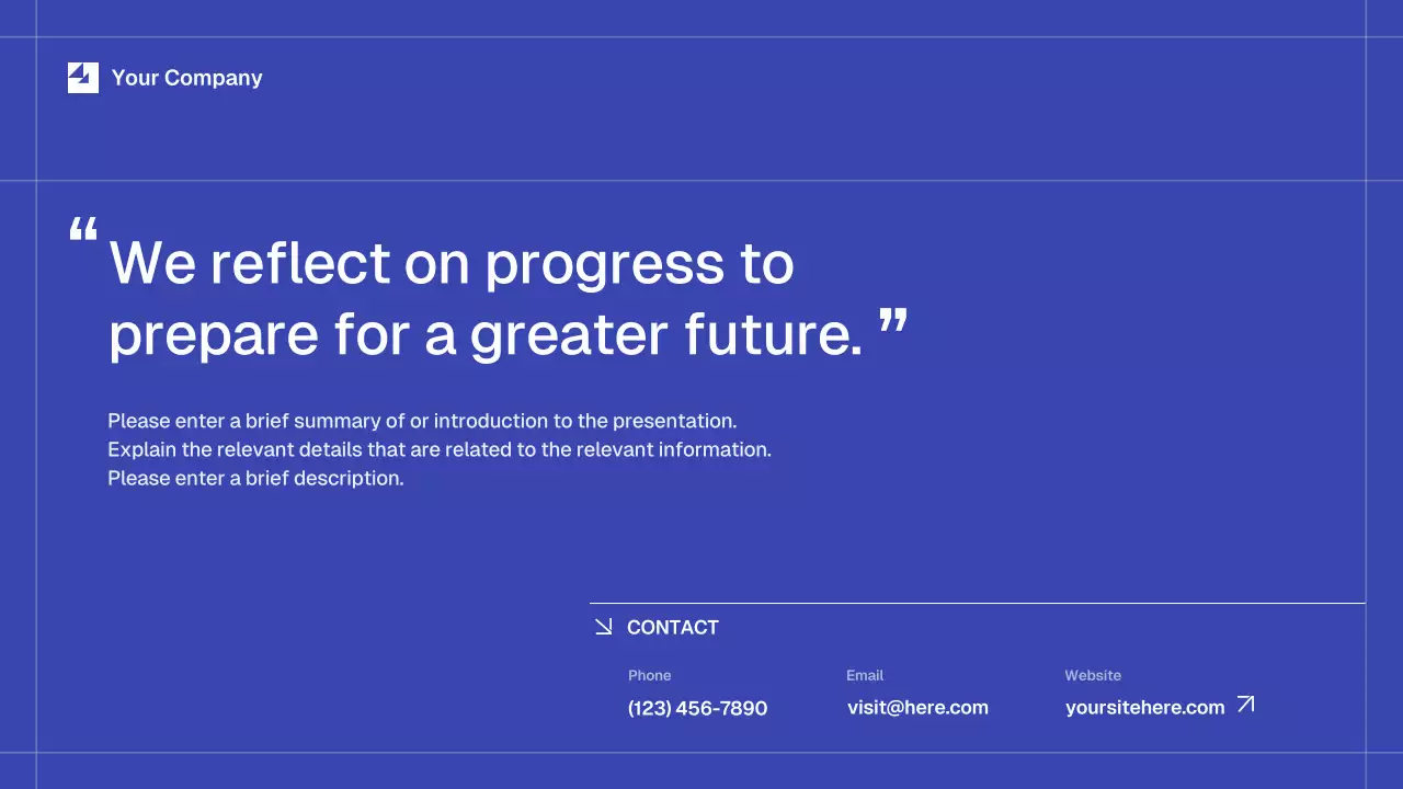 Blue Simple Monthly Review Report Presentation