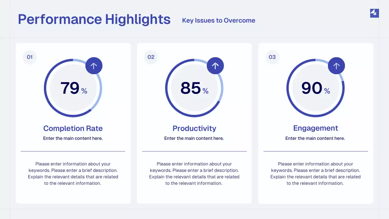 Blue Simple Monthly Review Report Presentation