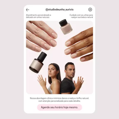 Promoção de unhas modernas bege