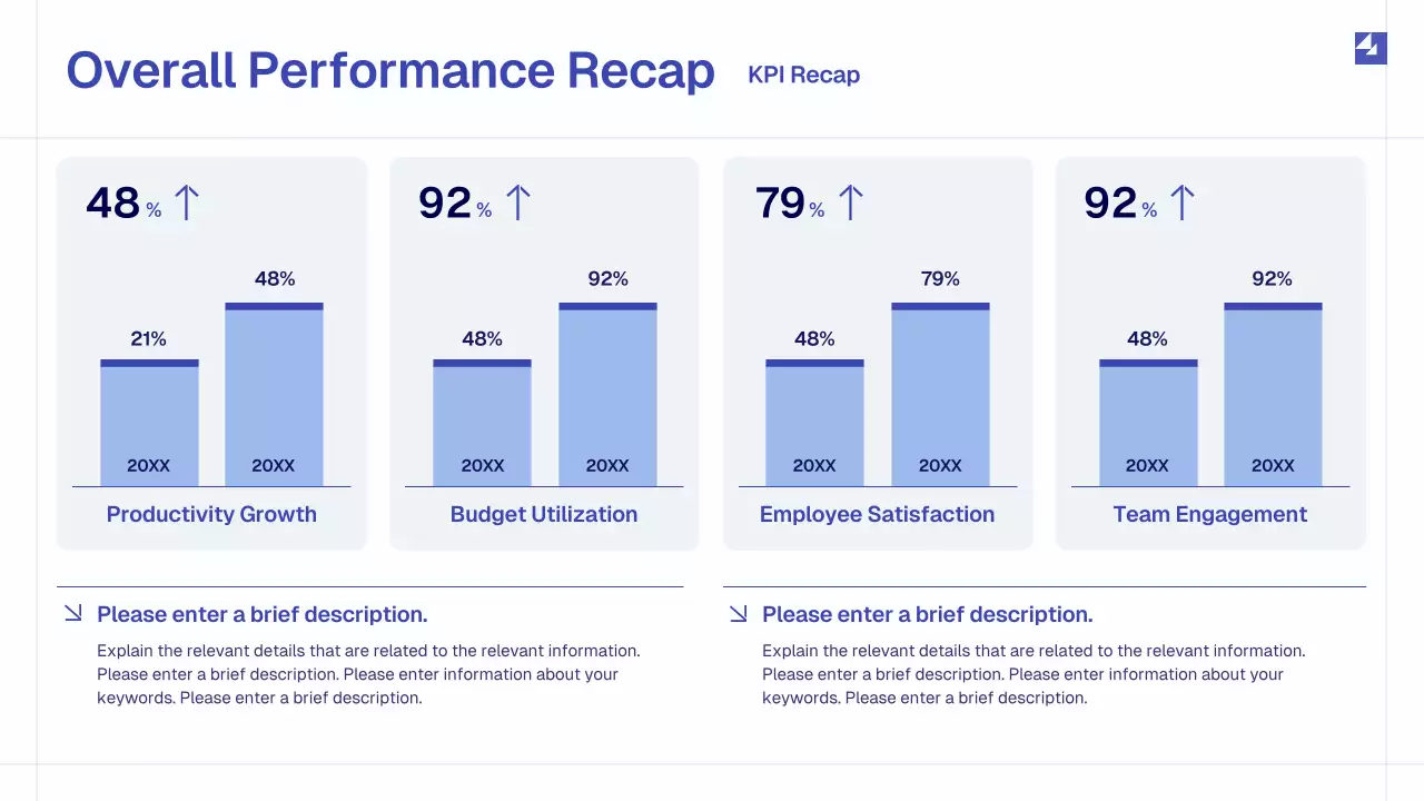 Blue Simple Monthly Review Report Presentation