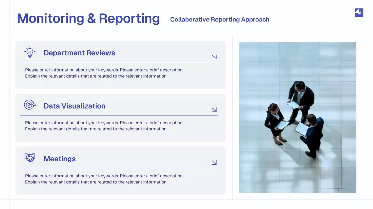 Blue Simple Monthly Review Report Presentation