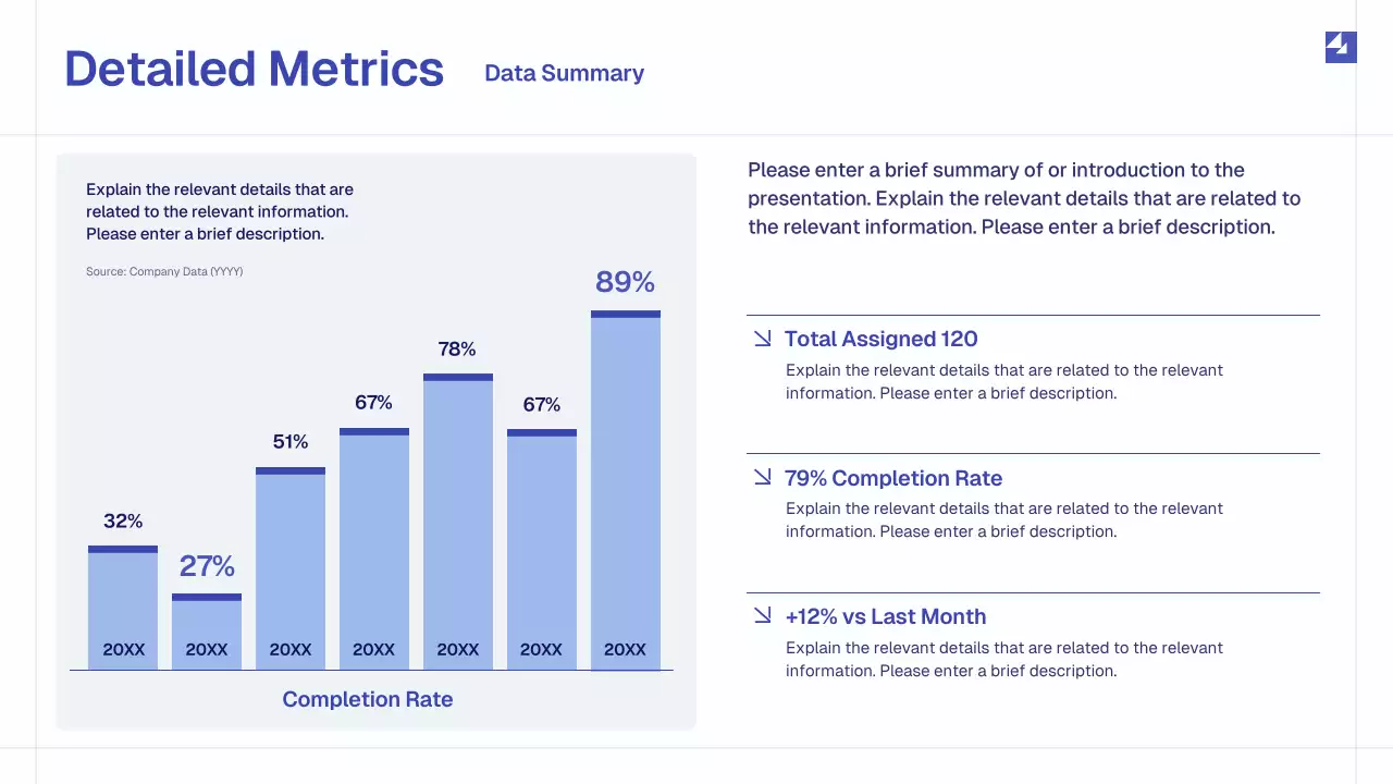 Blue Simple Monthly Review Report Presentation
