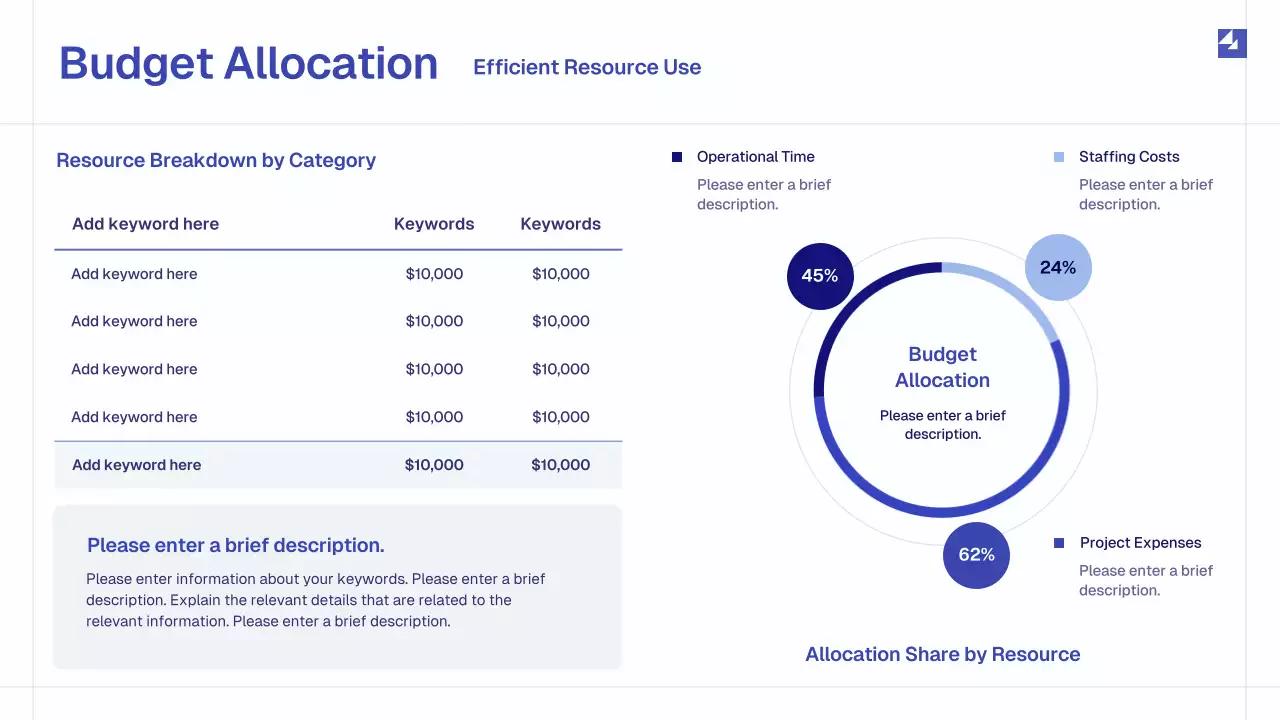 Blue Simple Monthly Review Report Presentation