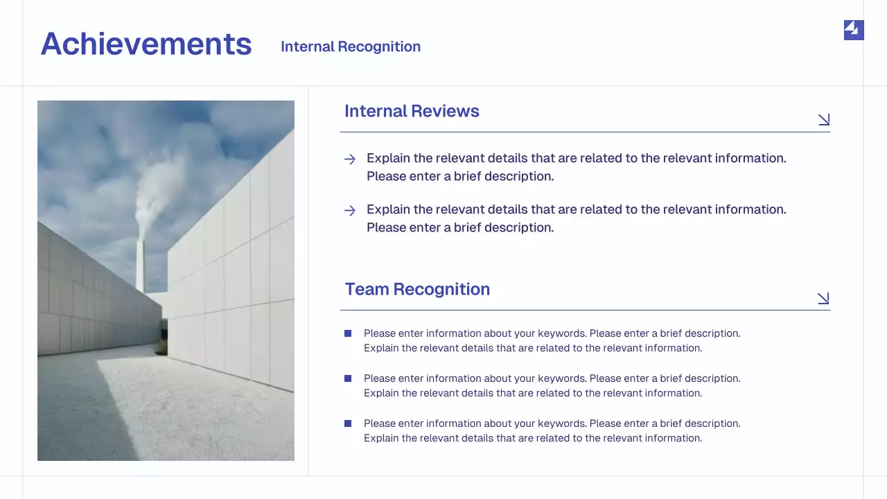 Blue Simple Monthly Review Report Presentation