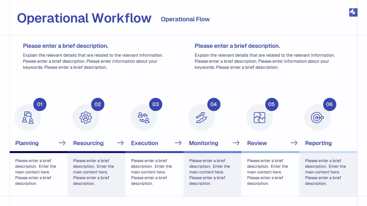 Blue Simple Monthly Review Report Presentation
