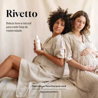 Anúncio de maternidade minimalista bege