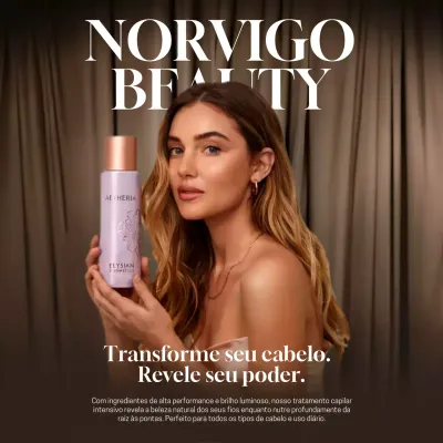 Anúncio de beleza elegante marrom