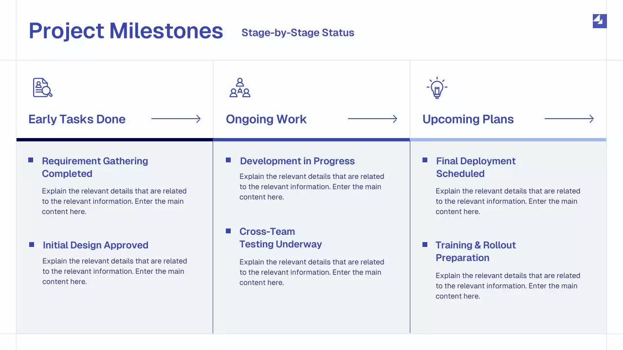 Blue Simple Monthly Review Report Presentation