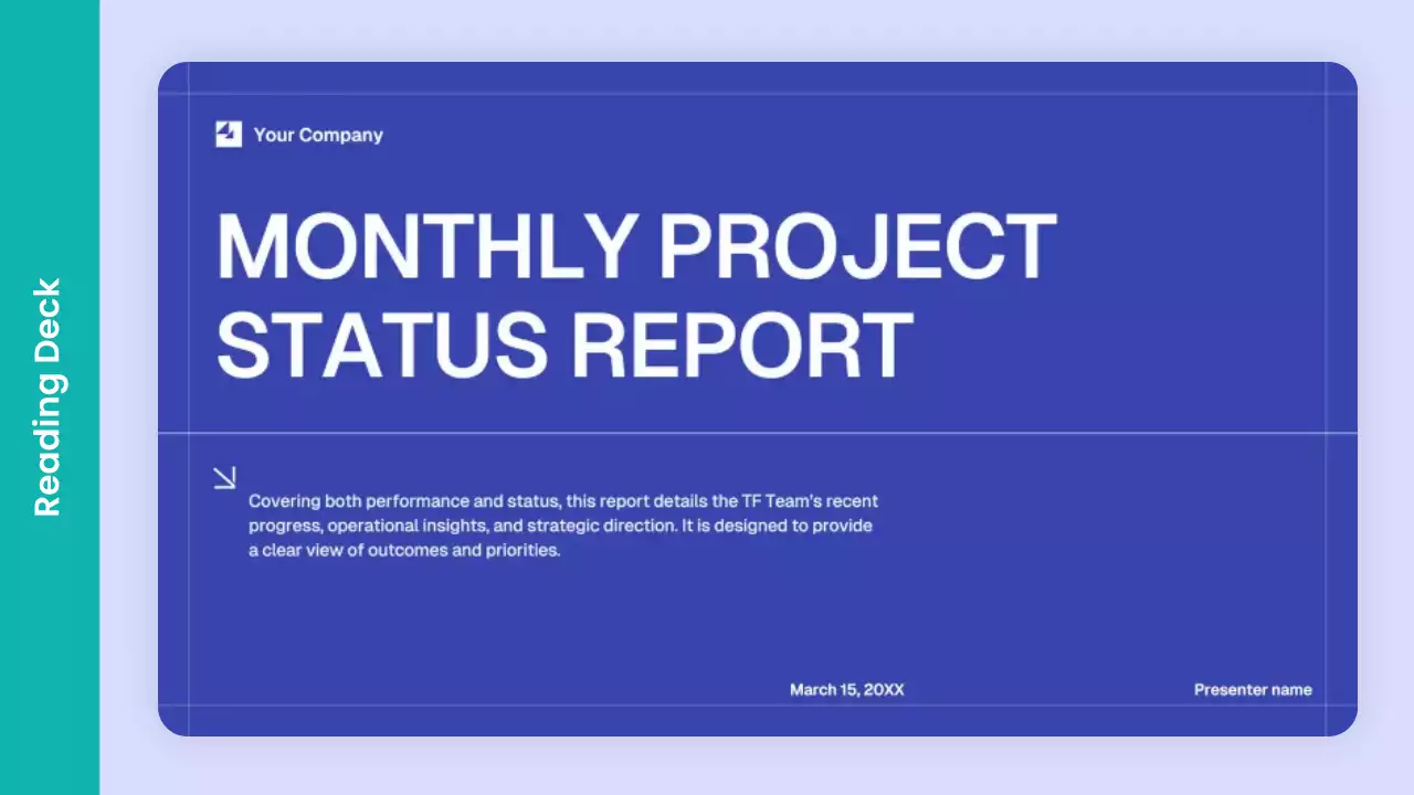 Blue Simple Monthly Review Report Presentation