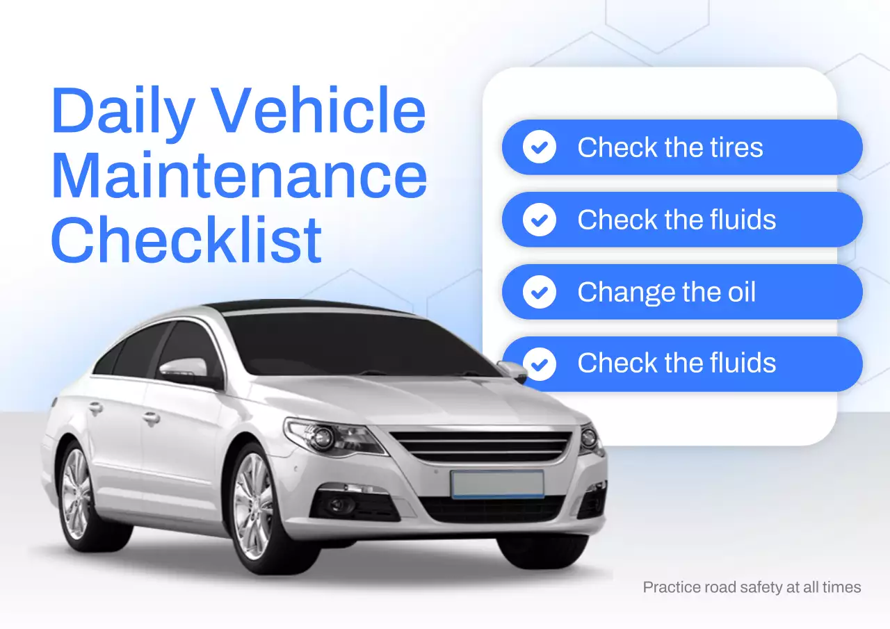 White Gradient Modern Vehicle Checklist Poster