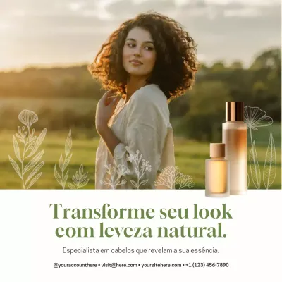 Anúncio de beleza natural bege