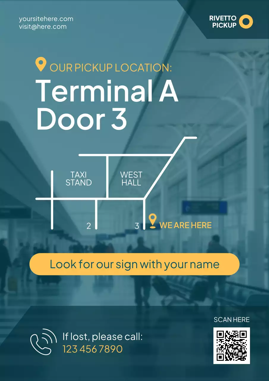 Informative VIP Airport Pickup Guide Map Poster