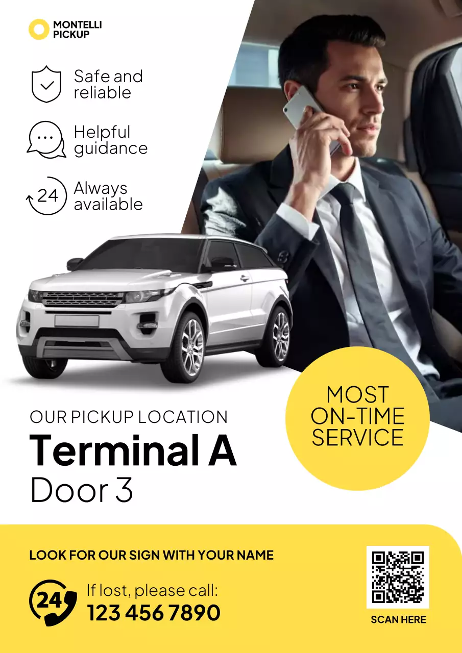 Modern Bright VIP Airport Pickup Guide Map