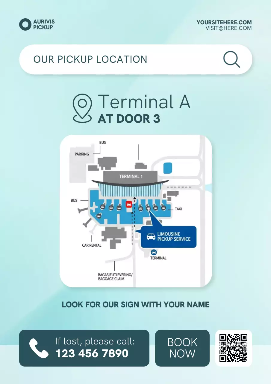 Seamless Modern VIP Airport Pickup Guide Map