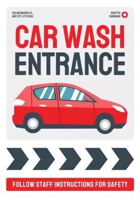 Bold and Simple Car Wash Entrance Poster